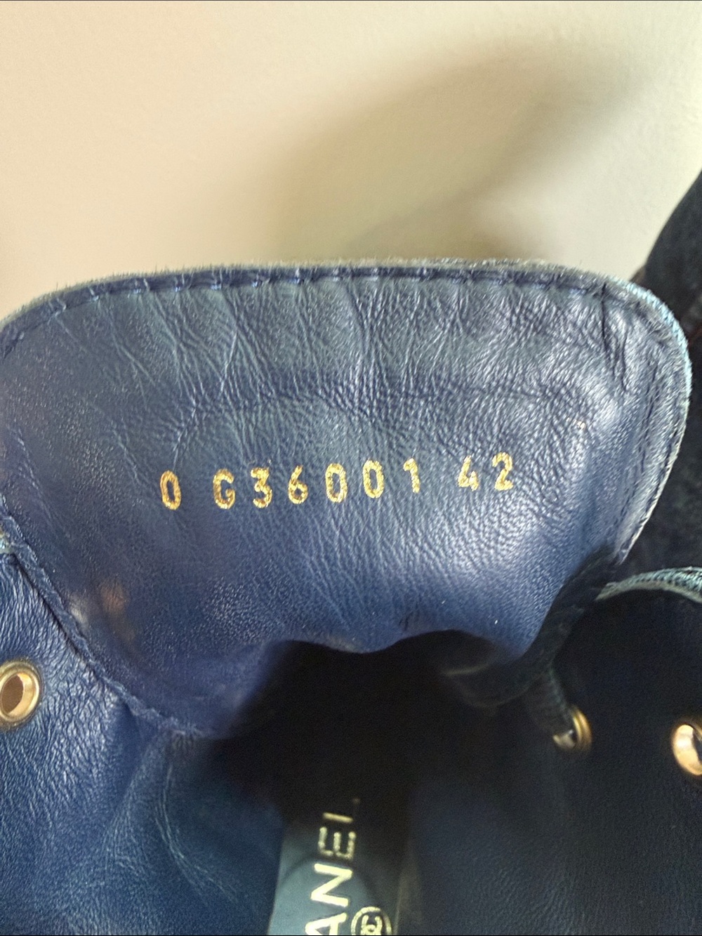 Chanel Denim Navy Lace-Ups Boot - Picture 8 of 8